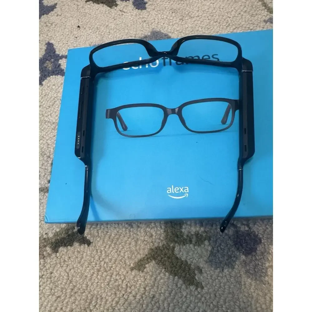 Amazon Echo Frames Classic Black Alexa Smart Glasses w Box Case Cable READ
